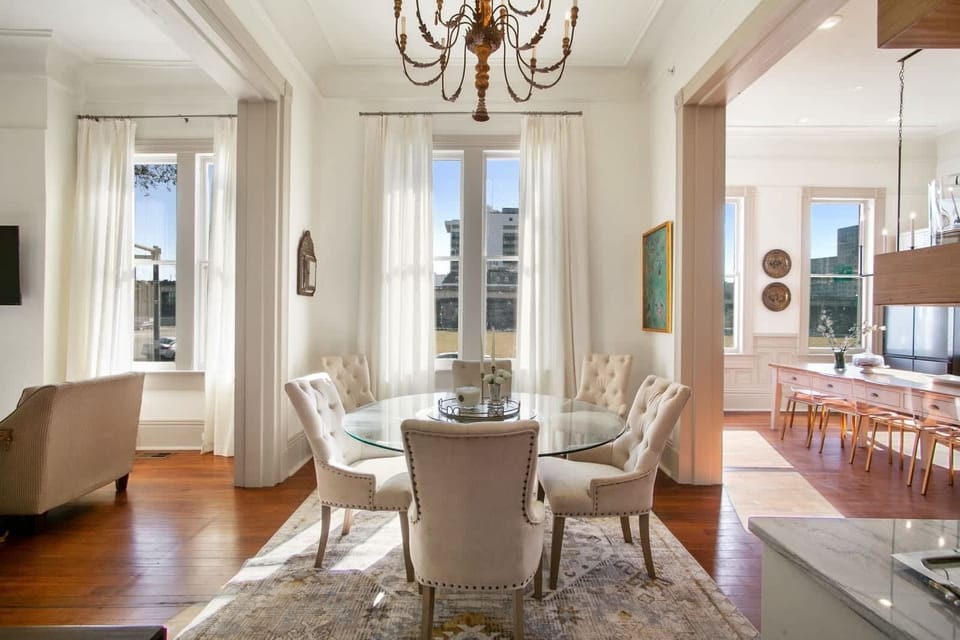 Dining table seats 6