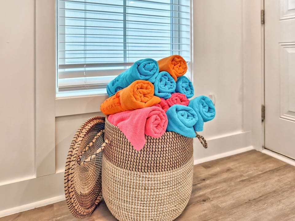 Beach towels provided for guest use