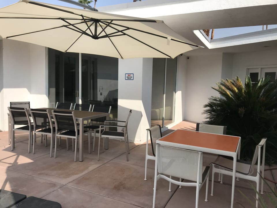 Shady dining area