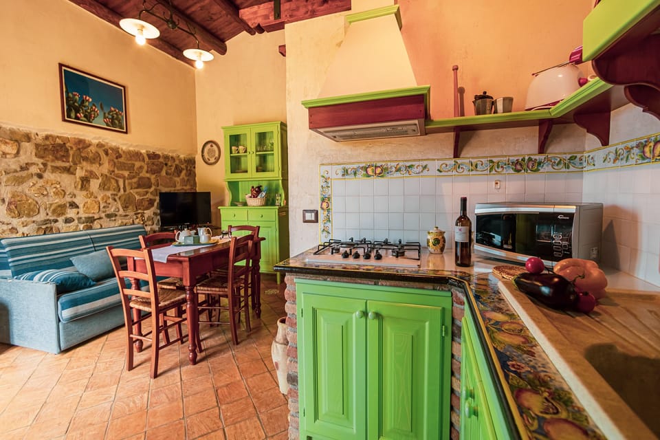 Apartment, Sea View | Private kitchen | Full-size fridge, stovetop, electric kettle, toaster