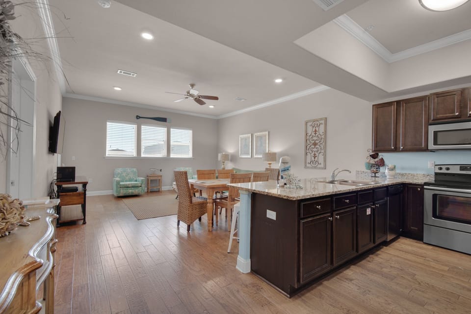 Kitchen to living room view