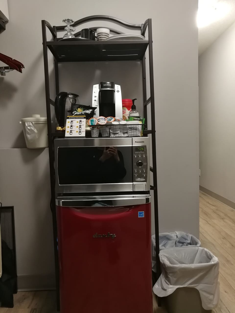 Microwave and mini fridge