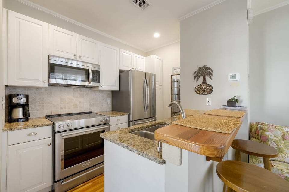 BREAKFAST BAR SEATING FOR TWO IN KITCHEN