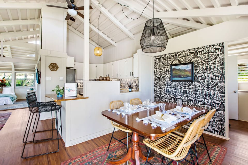 Vaulted ceilings and the many windows provide space and light you'll be sure to enjoy