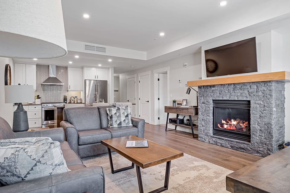 Living area - gas fireplace
