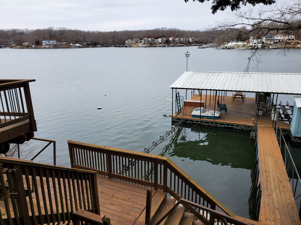 View of large swim area from upper deck