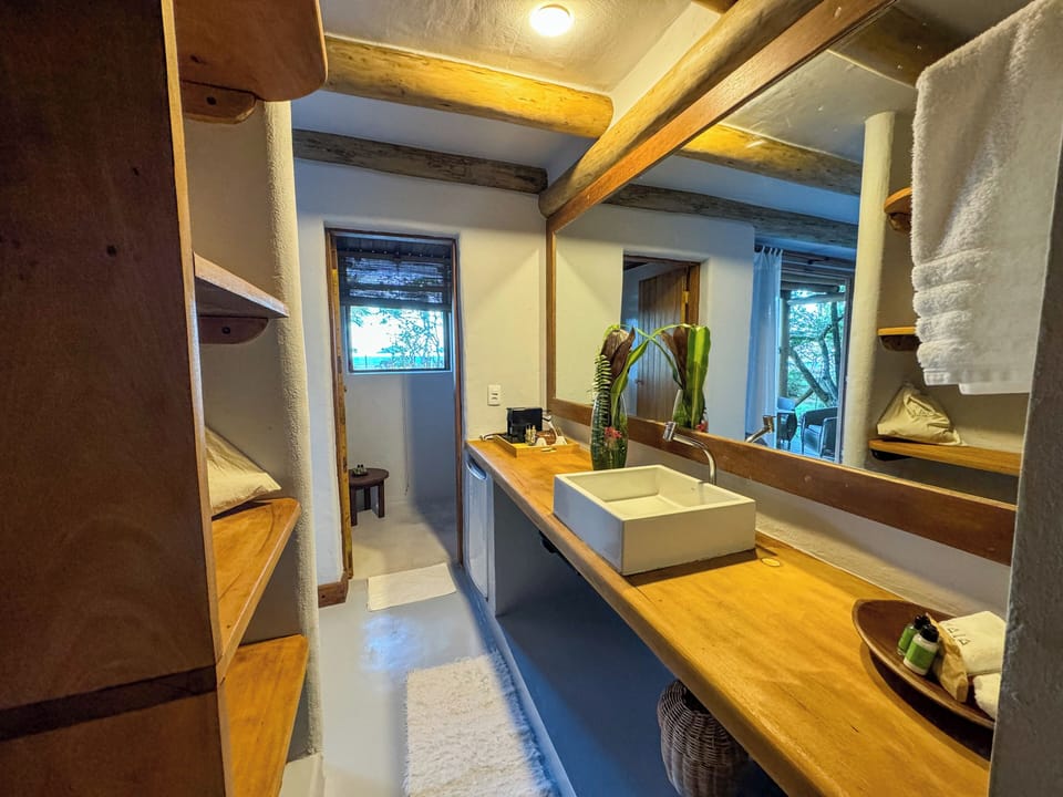 Sea Front | Bathroom | Free toiletries, hair dryer, bathrobes, slippers