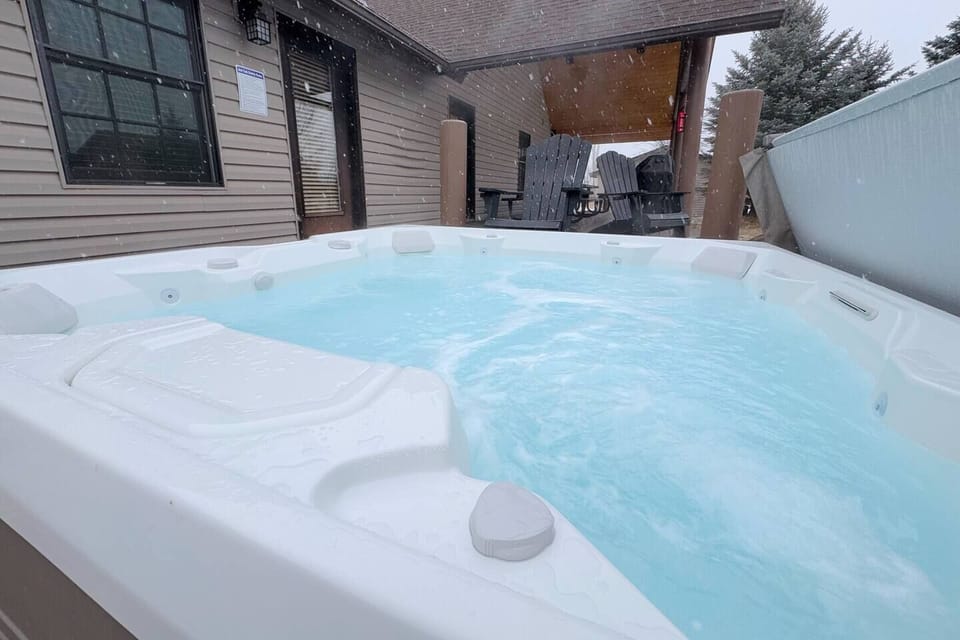 Soak your cares away in the private hot tub — it is the perfect way to relax during your time here.