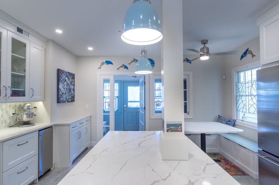 View from kitchen to vestibule on Beach Avenue (easy to load in your supplies).