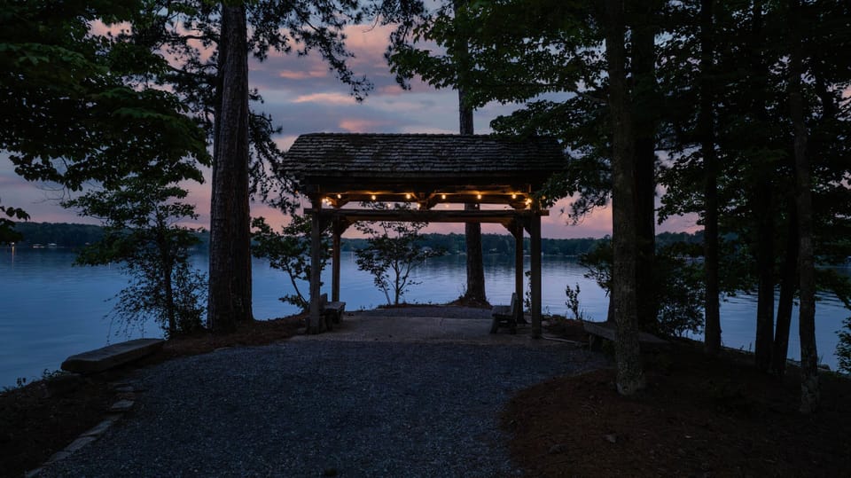 The 1800’s handcrafted gazebo, from Indonesia is a stunning spot for a selfie.