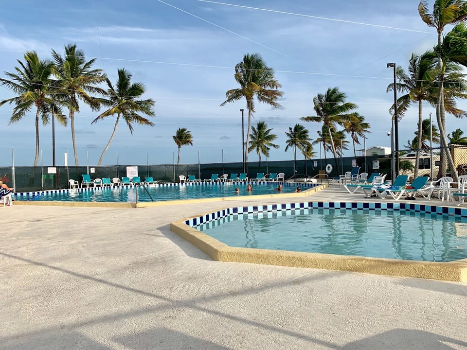 full size heated pool and a kiddies pool