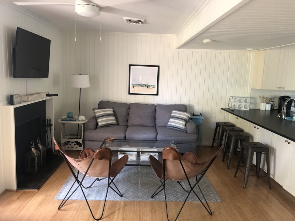 Open living room with Smart TV
