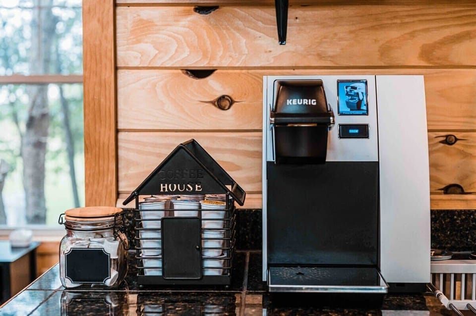 Keurig coffee machine and k cup pods complimentary for all of our guests 