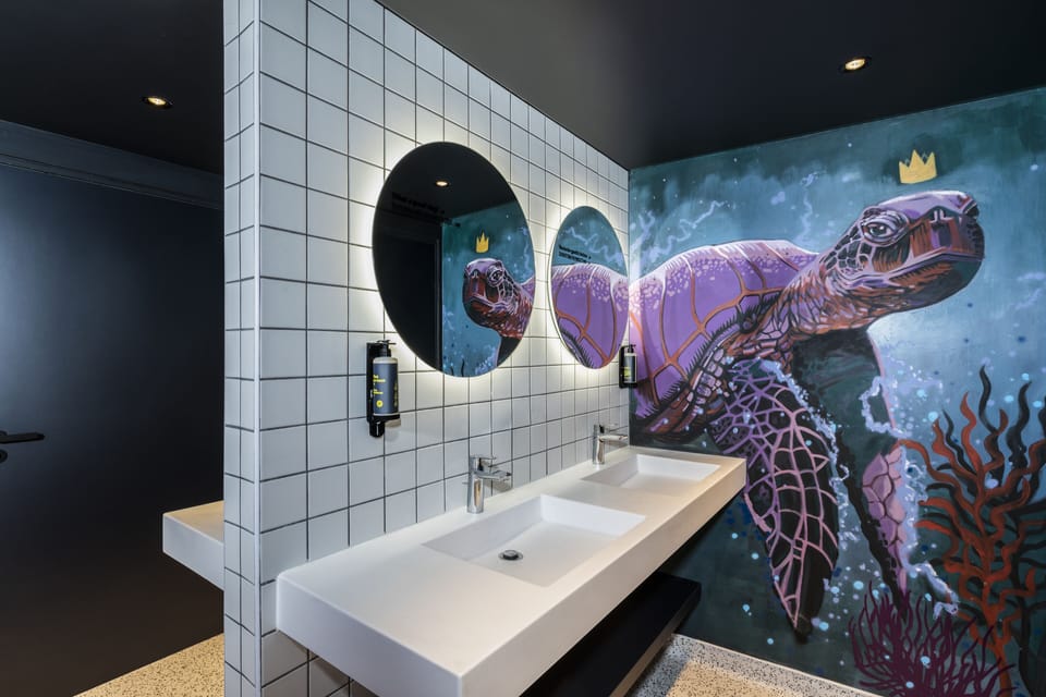 Shower, rainfall showerhead, hair dryer