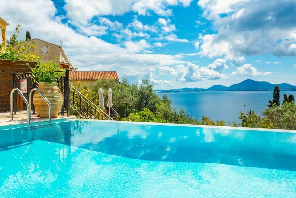 Private pool and terrace with sea views