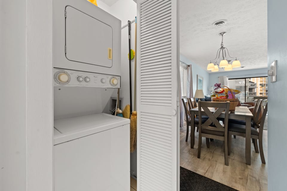 Pack light with a washer and dryer in the unit.