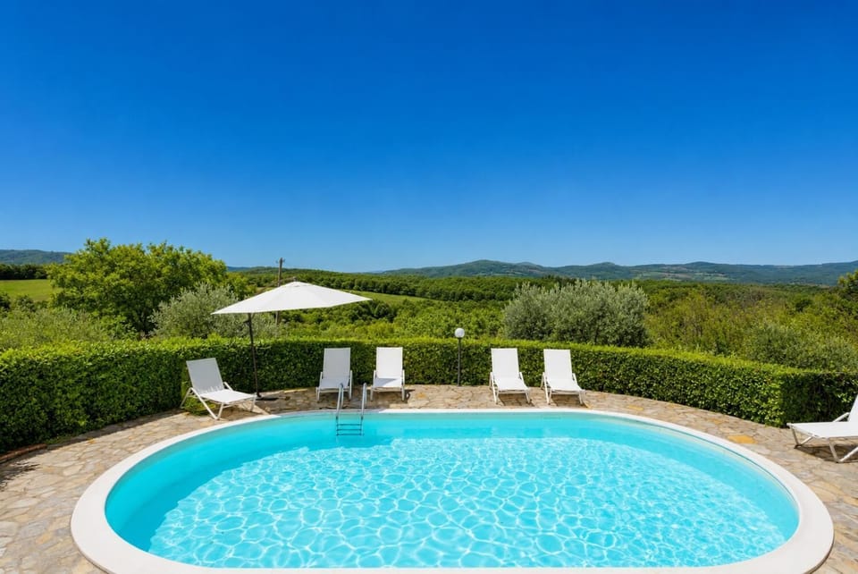 Private pool, terrace, and garden