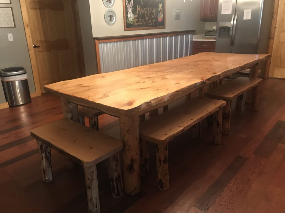 Another view of the kitchen table.  The other bedrooms are off the kitchen.