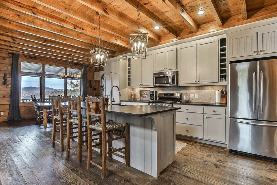 Well appointed kitchen with bar seating