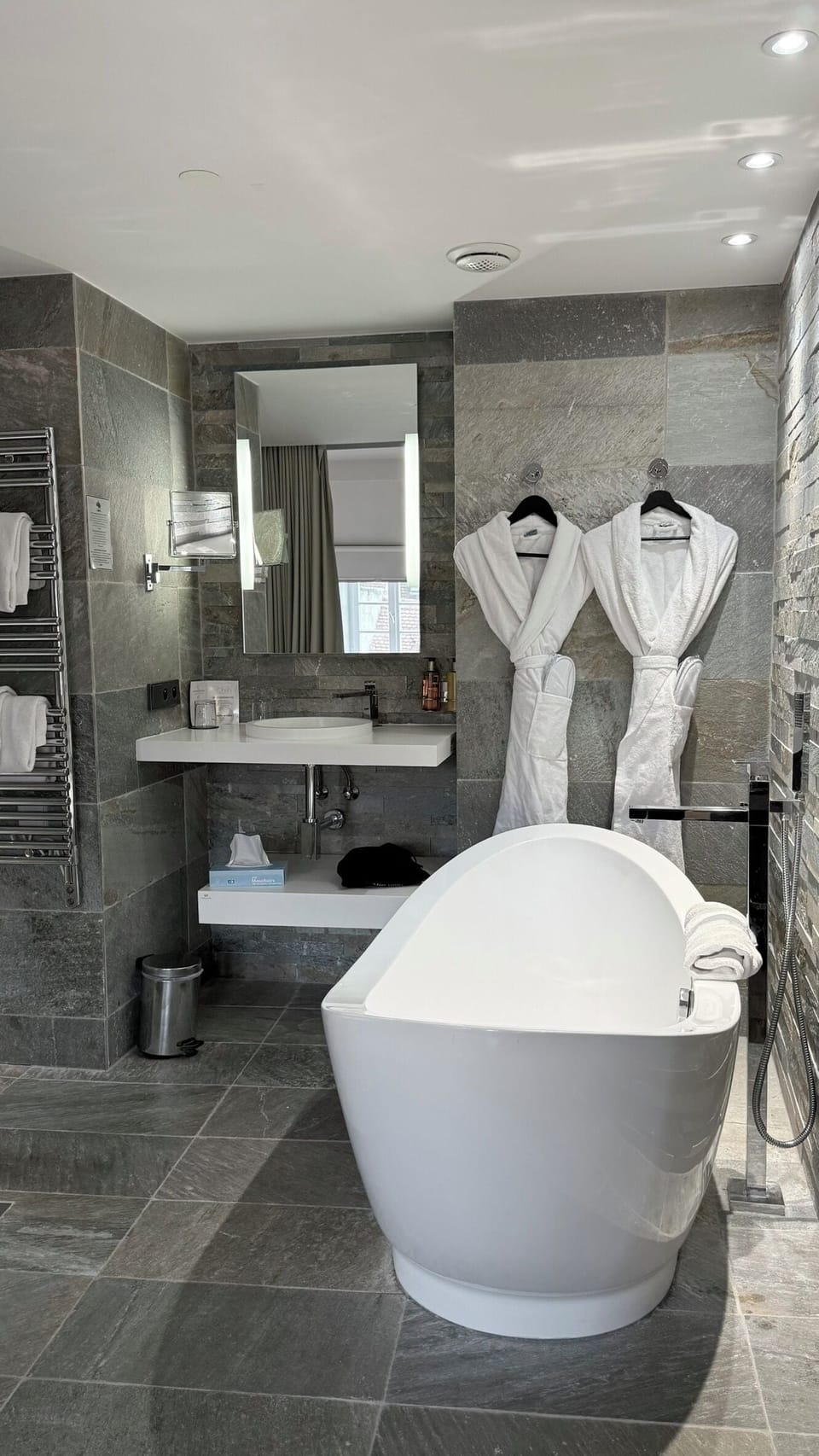 Suite | Bathroom | Hair dryer, towels