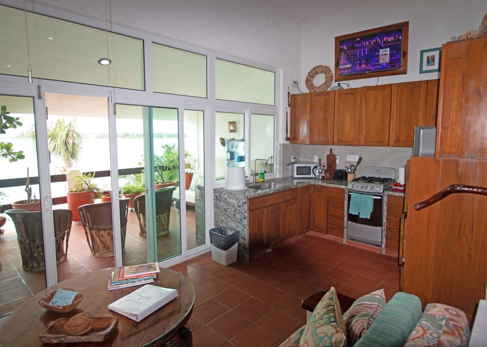 Looking towards the Kitchen and Large Beach Porch