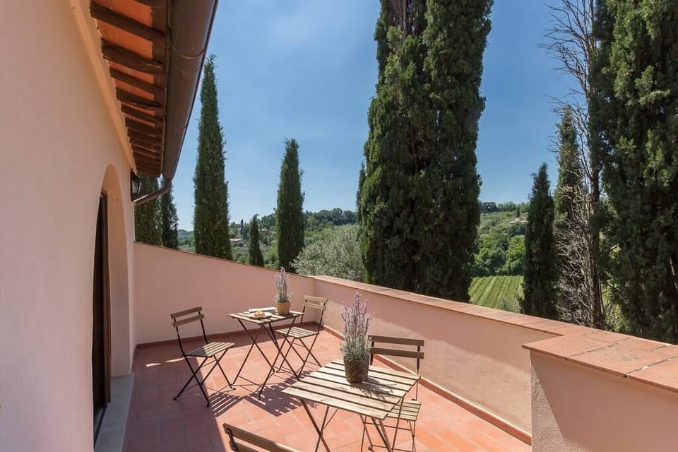 Private Balcony with Views of Montepulciano and Vineyards