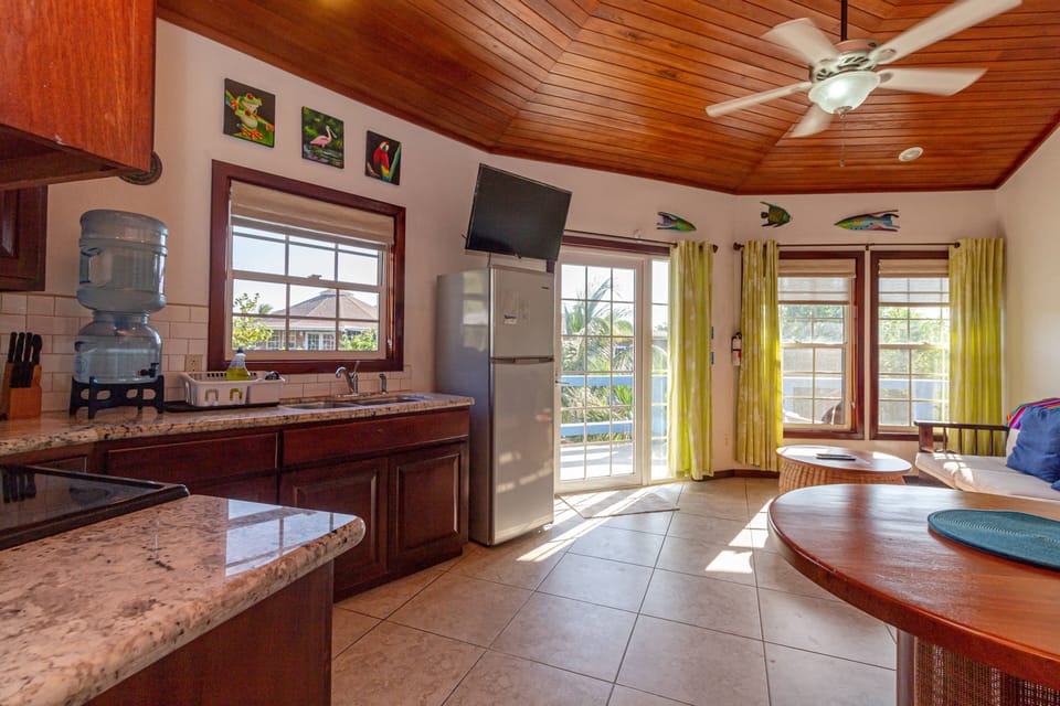 Cozy living space with views of the resort