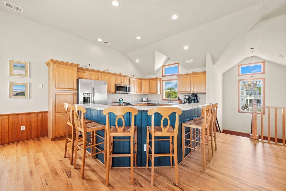 Level Three Large Kitchen Area with Bar Seating