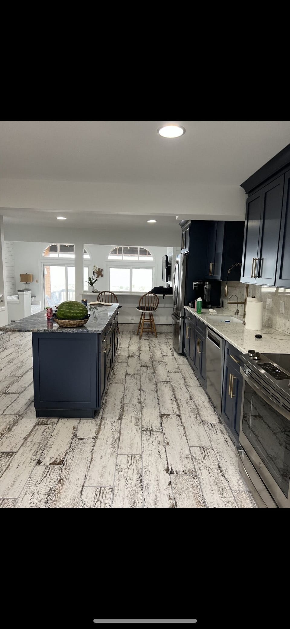 New updated kitchen fully stocked with all you need should you decide to cook.