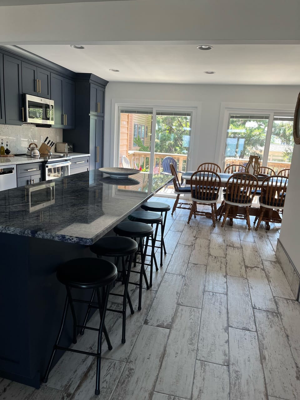 Beautiful kitchen island with exotic granite
