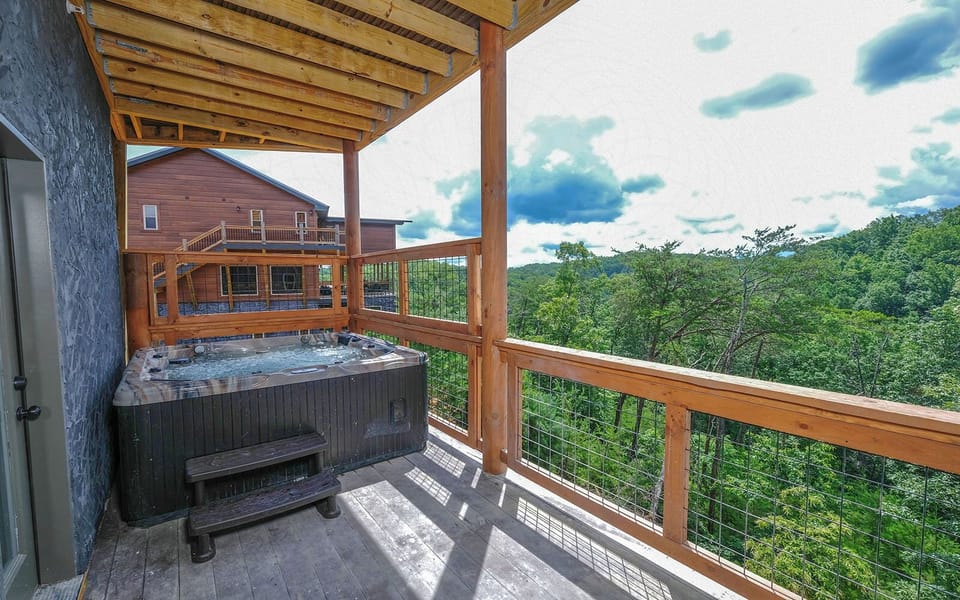Steamy Outdoor Hot Tub with Beautiful Views