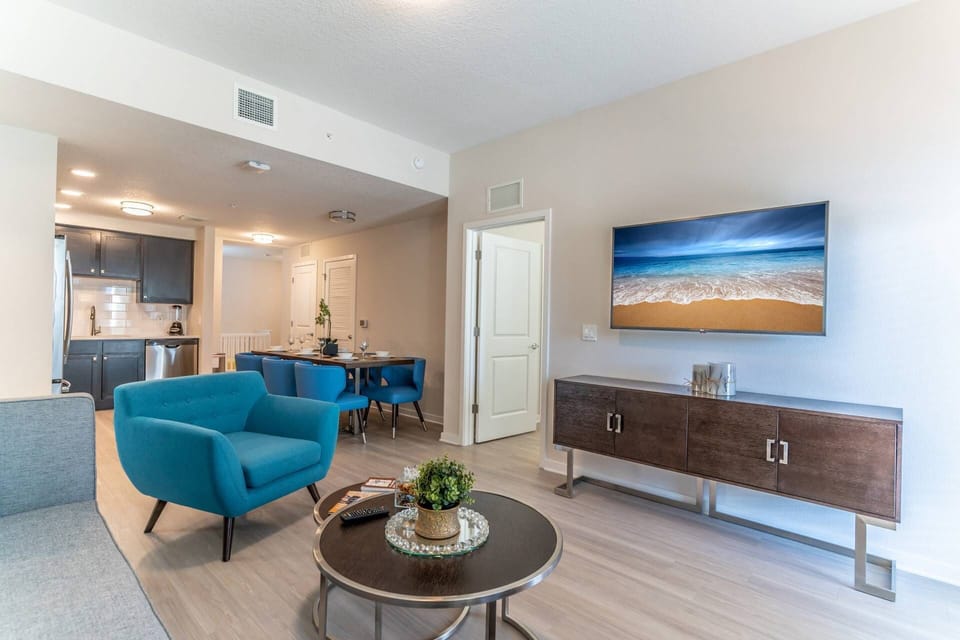 Open Floor Plan - Living Area, Dining Area and Kitchen Area