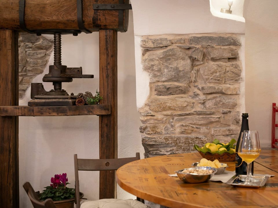 Sky, Cloud, Food, Plant, Tableware, Table, Window, Mountain, Fruit, Wood