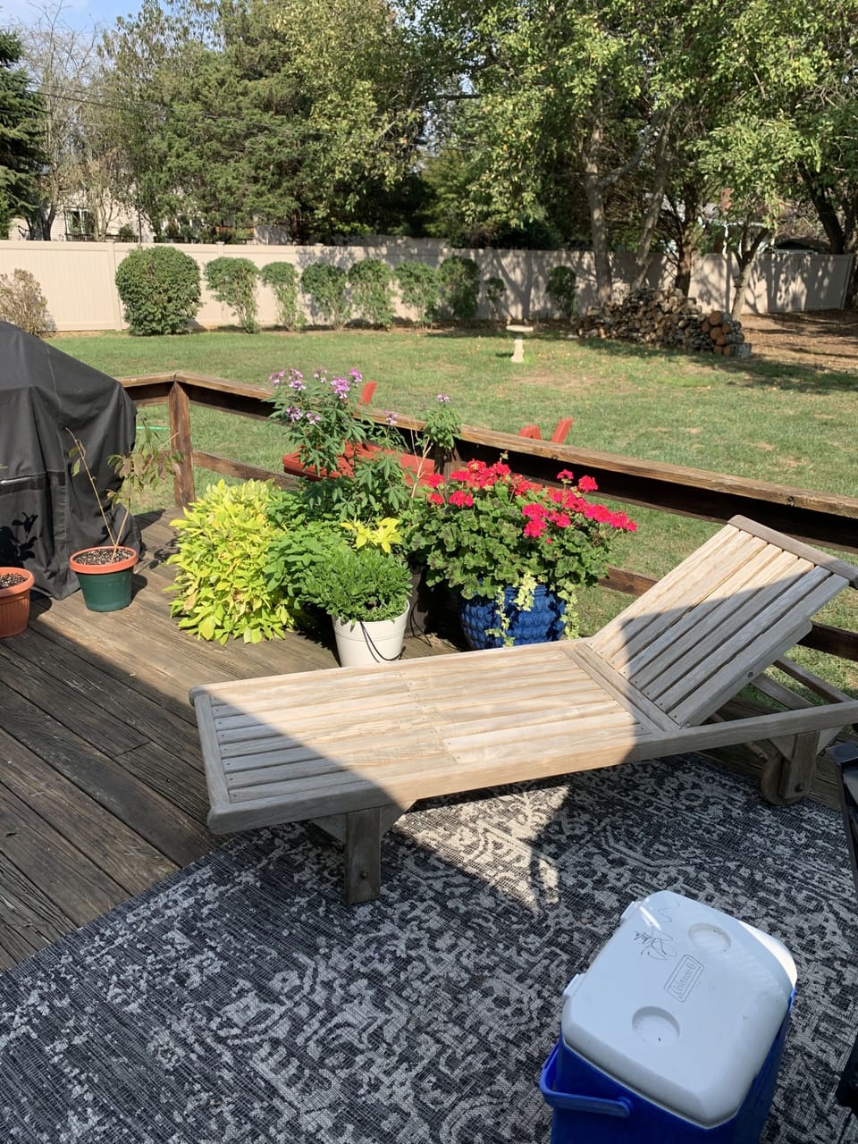 Patio deck with gas grill