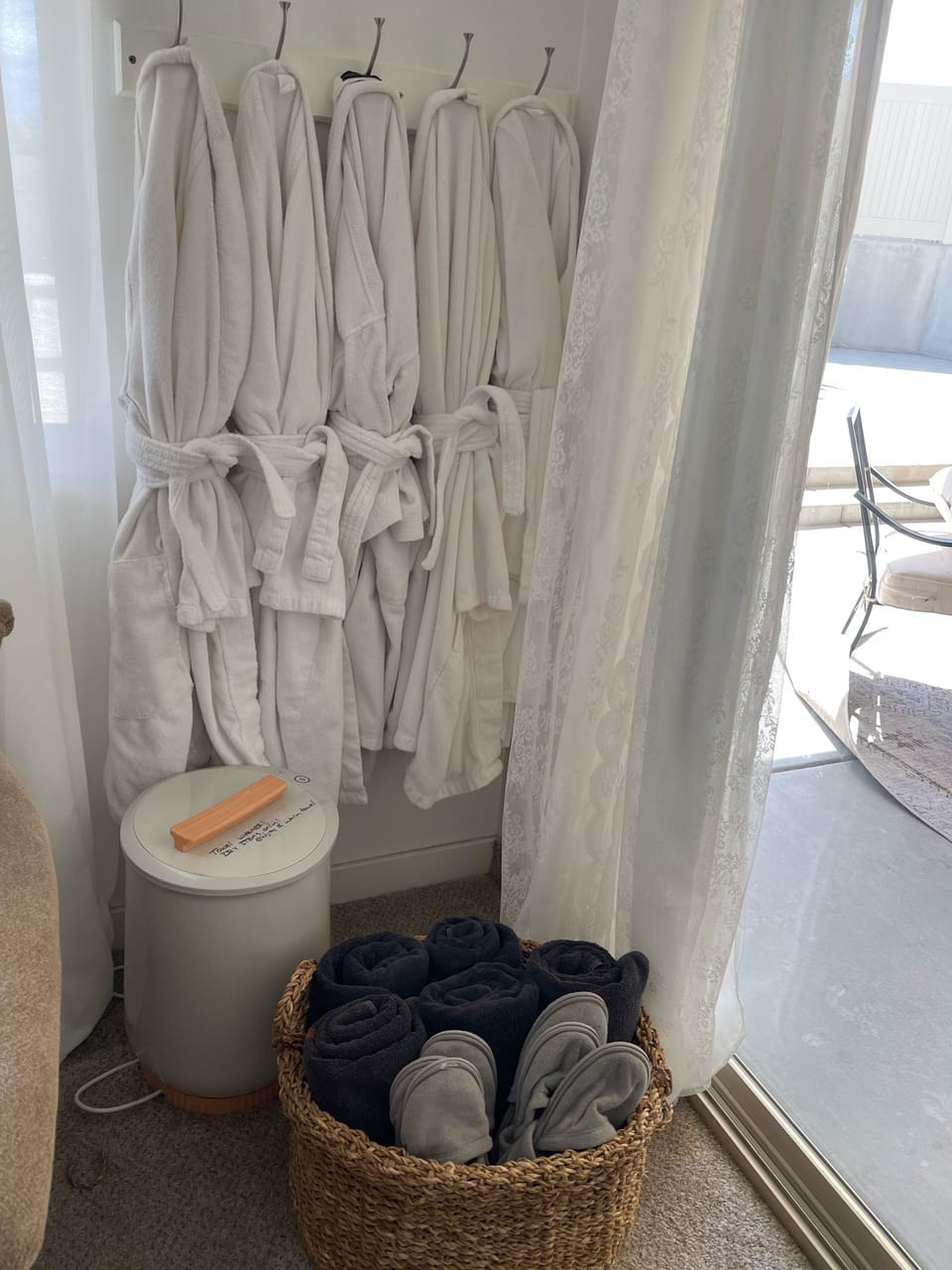 Robes, towels, slippers and a towel warmer for utmost luxury. Spoil yourself!!!