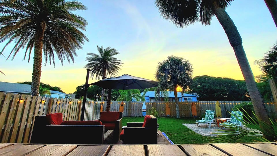 Our beautiful private oasis backyard ; the perfect way to start and end each day