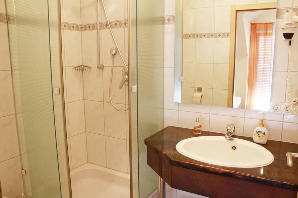 Shower, hair dryer (on request), towels