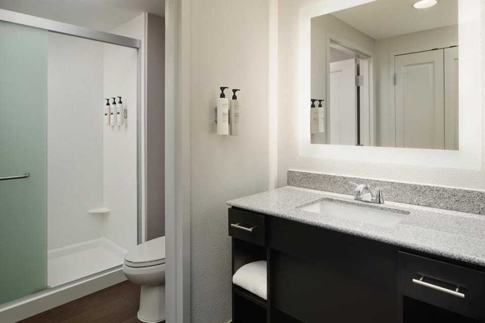 Hair dryer, bathrobes, towels
