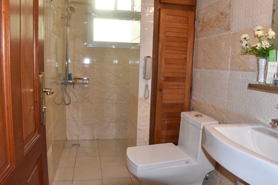 Luxury Room | Bathroom | Shower, towels, soap, shampoo
