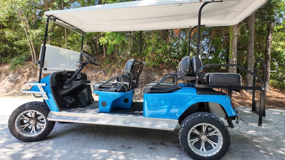 Arrive in style! Cruise to the beach and back in your very own limo golf cart.