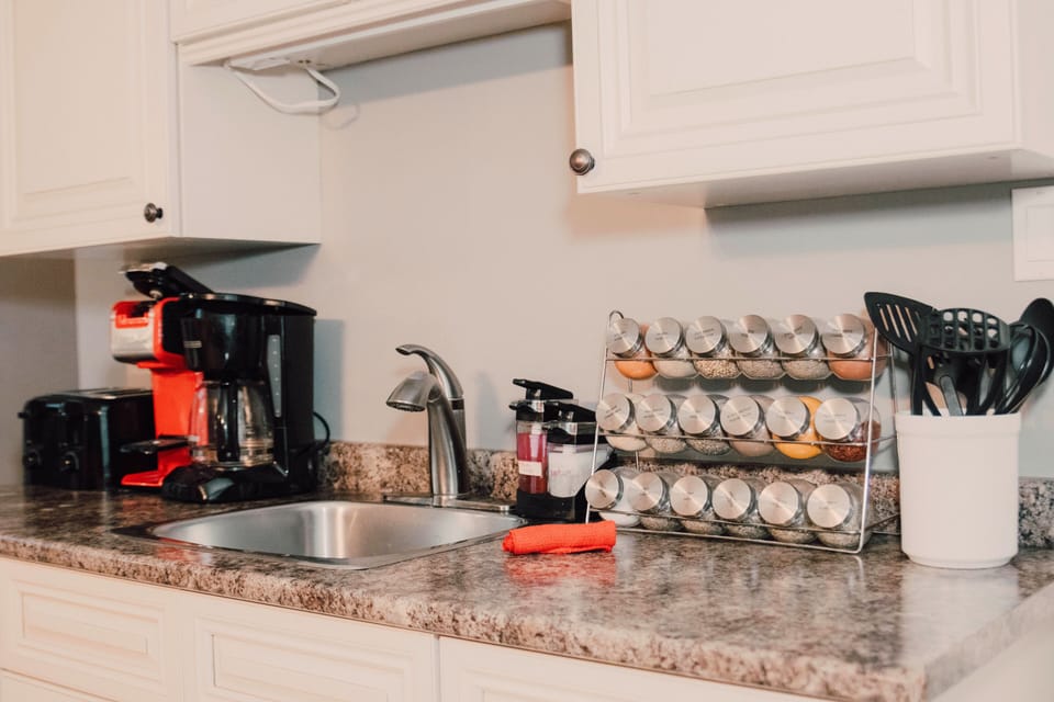 Coofee makers and spice rack