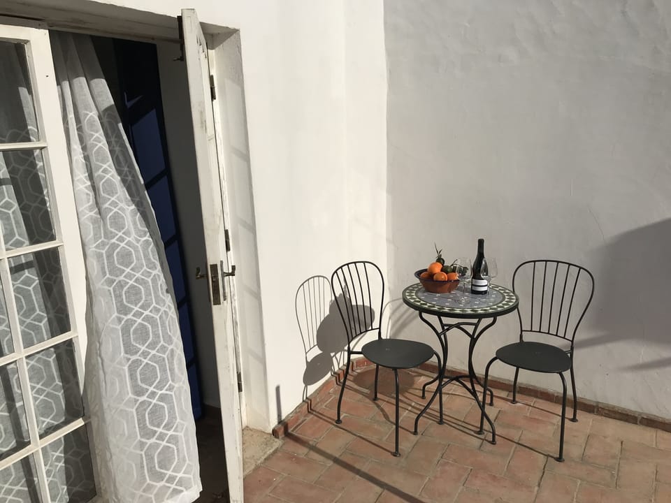 Patio with afternoon sun