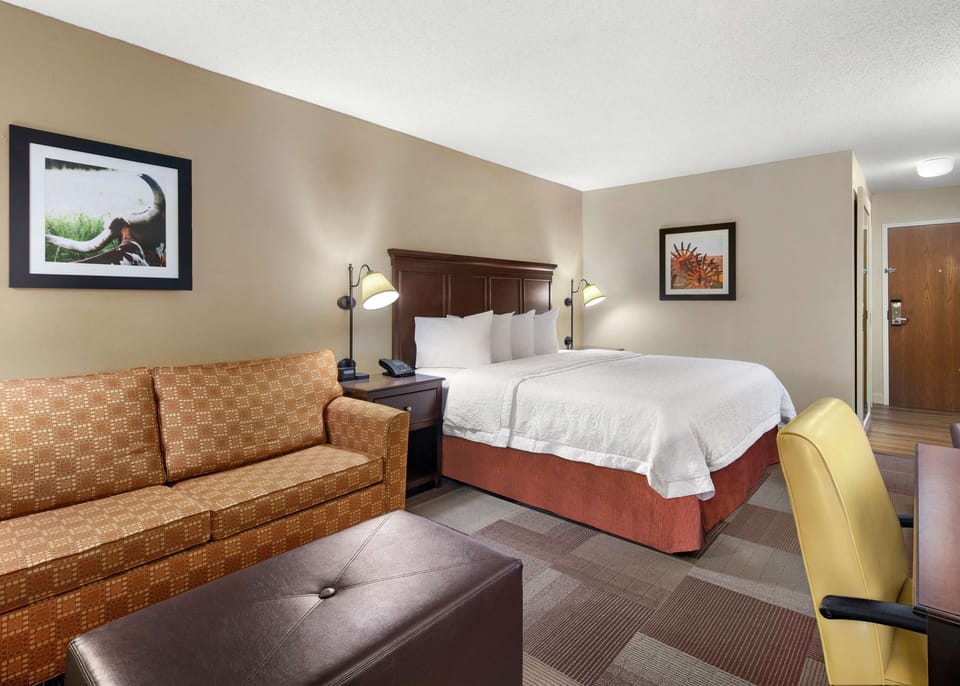 Hypo-allergenic bedding, down comforters, in-room safe, desk