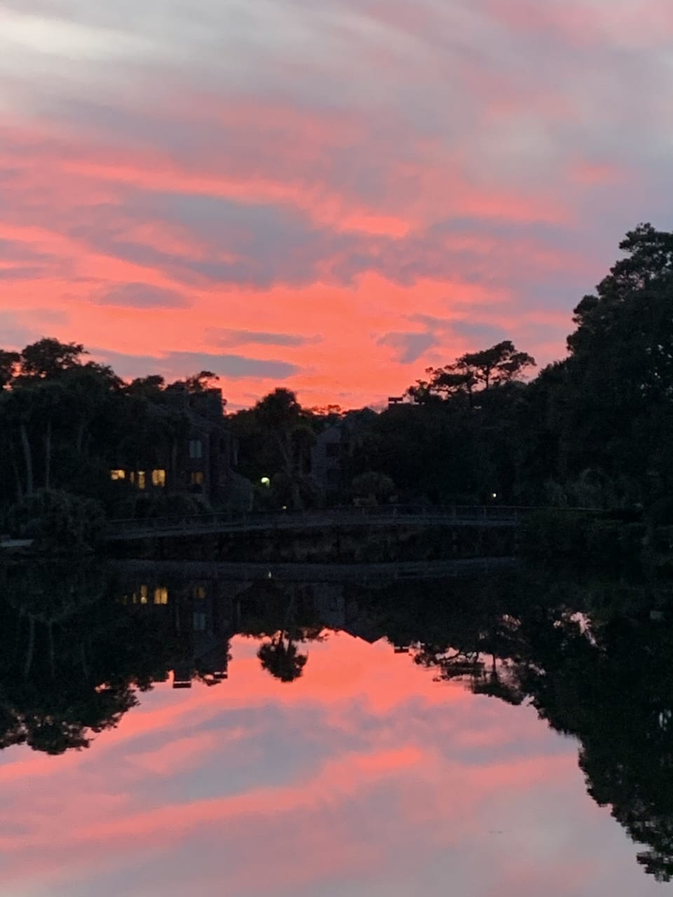 sunset from villa dock