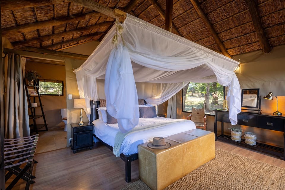 Luxury Tent, Private Bathroom, Mountain View | Premium bedding, minibar, in-room safe, desk