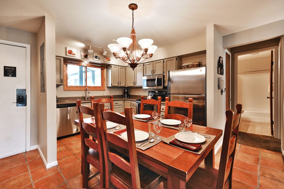 Dining area opens into the kitchen
