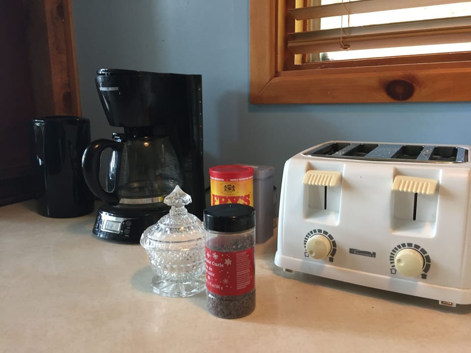 Morning coffee bar is stocked and ready for you.