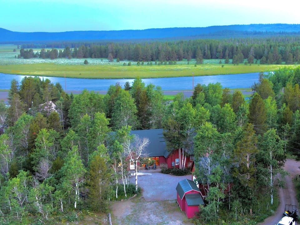 Ariel View of Cabin and River