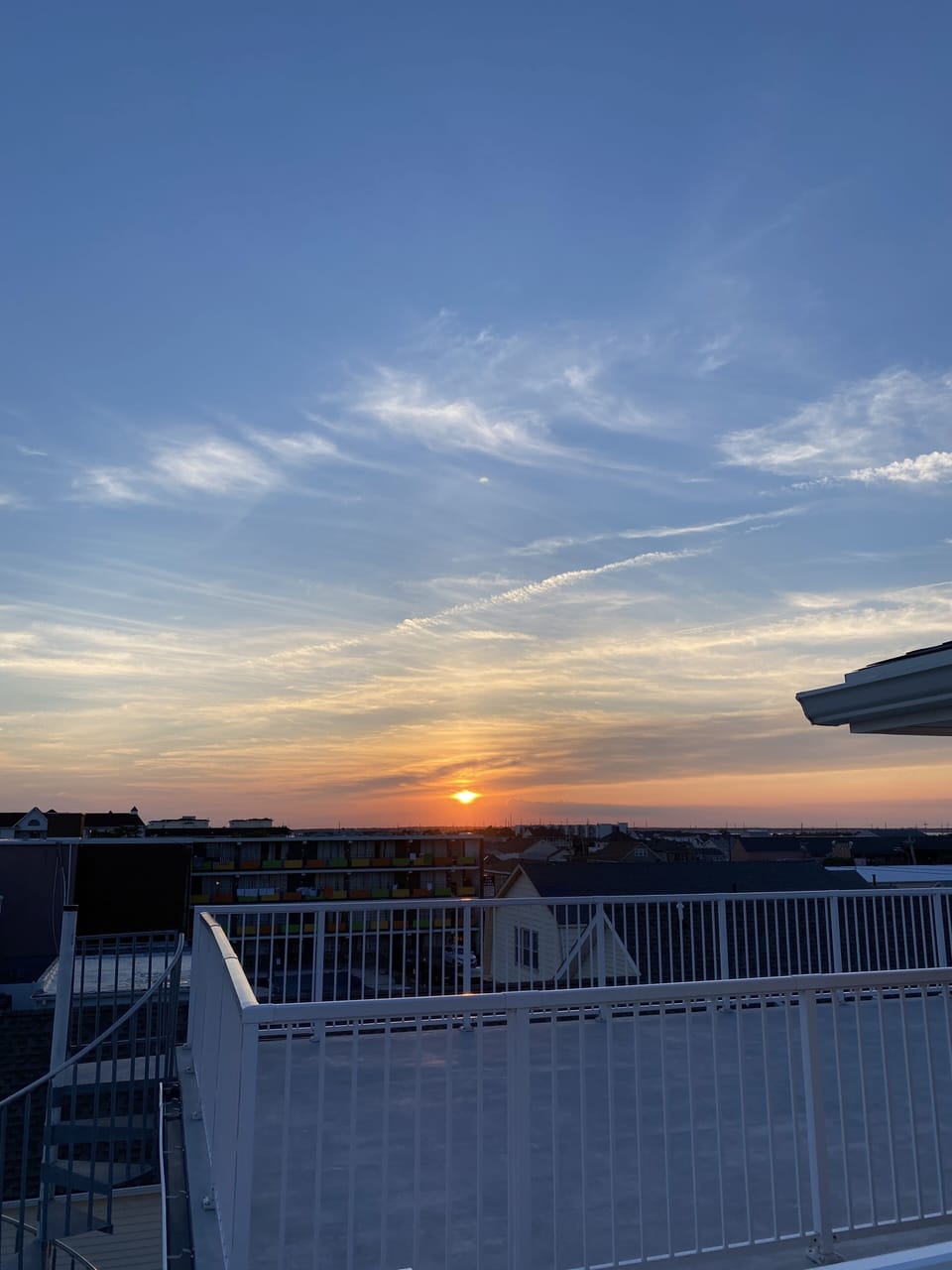 Rooftop view of the sunset on bayside 
