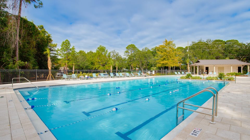 Phil Hummel Aquatic Center Pool, heated and open year-round, on the resort.